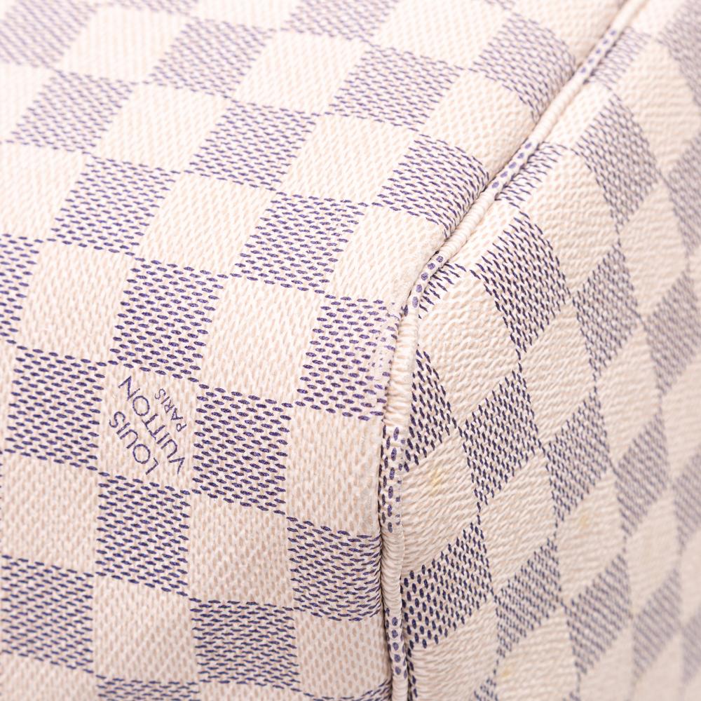 Louis Vuitton B Louis Vuitton White Damier Canvas Fabric Damier Azur Neverfull MM Spain