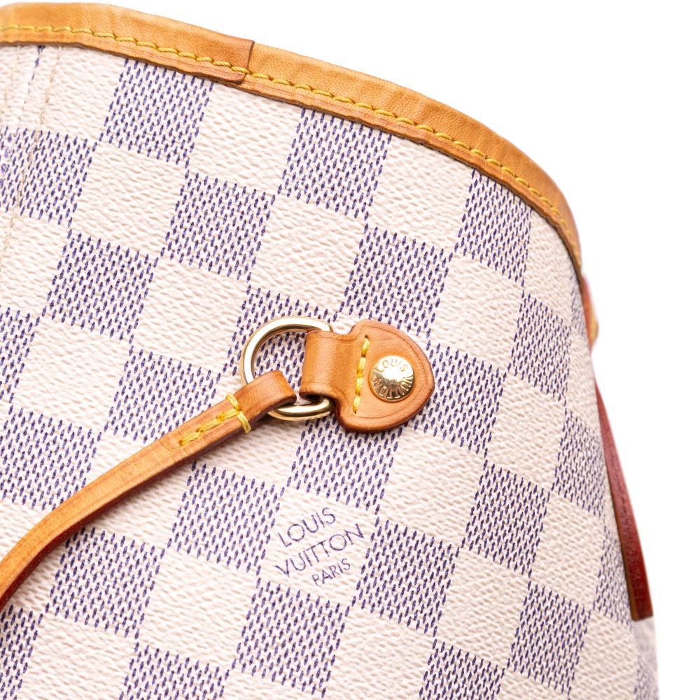 Louis Vuitton B Louis Vuitton White Damier Canvas Fabric Damier Azur Neverfull MM Spain