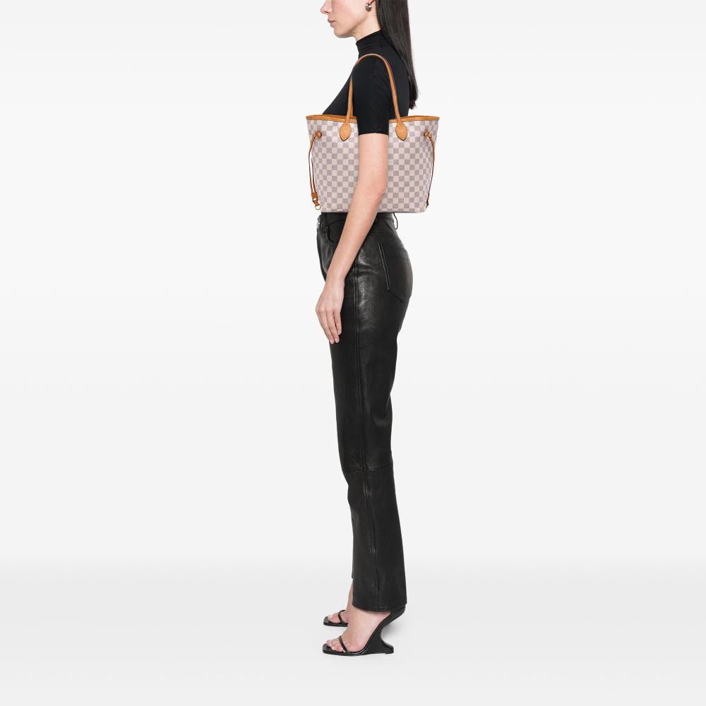 Louis Vuitton B Louis Vuitton White Damier Canvas Fabric Damier Azur Neverfull MM Spain