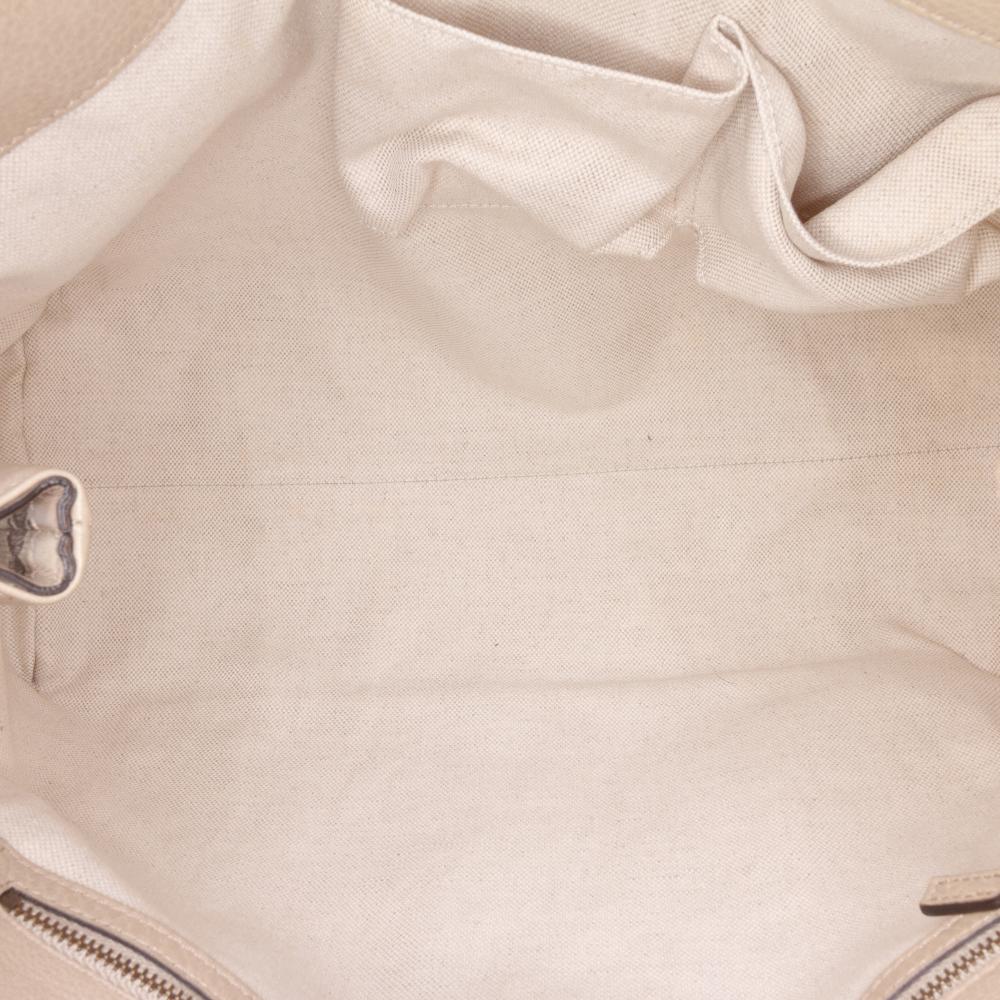 Gucci B Gucci Brown Beige with White Canvas Fabric GG Miss GG Tote Italy