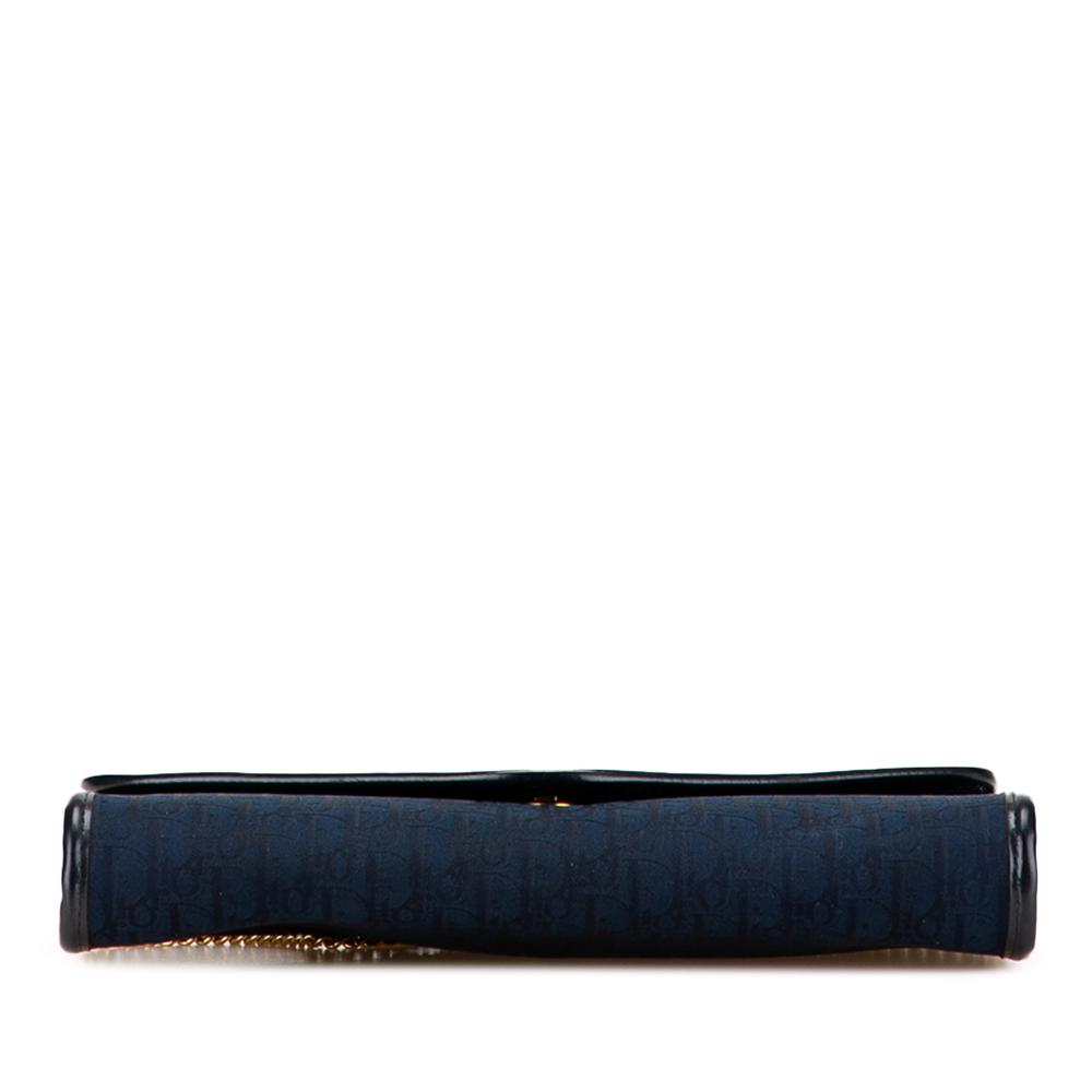 Christian Dior B Dior Blue Navy Canvas Fabric Oblique Chain Shoulder Bag France