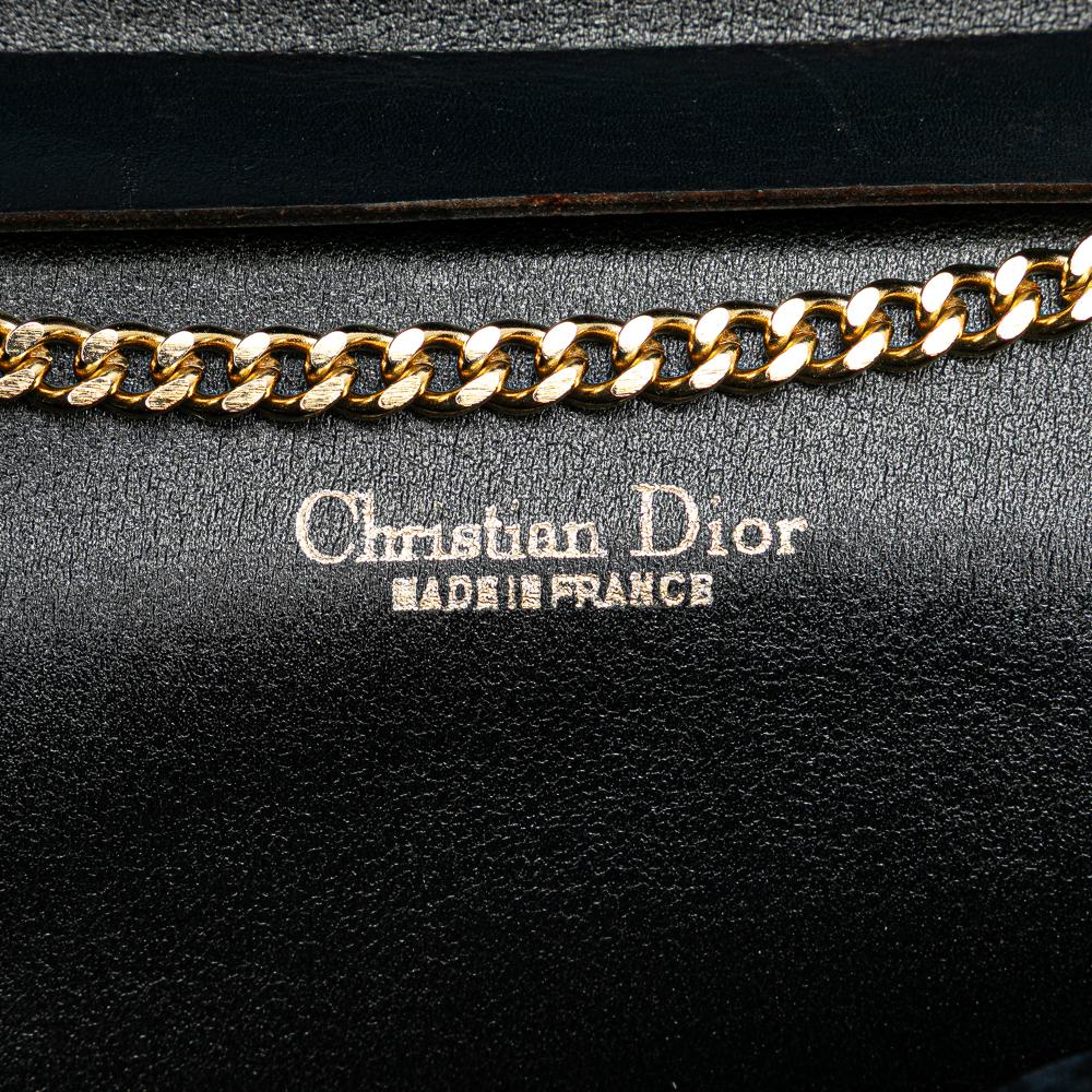 Christian Dior B Dior Blue Navy Canvas Fabric Oblique Chain Shoulder Bag France