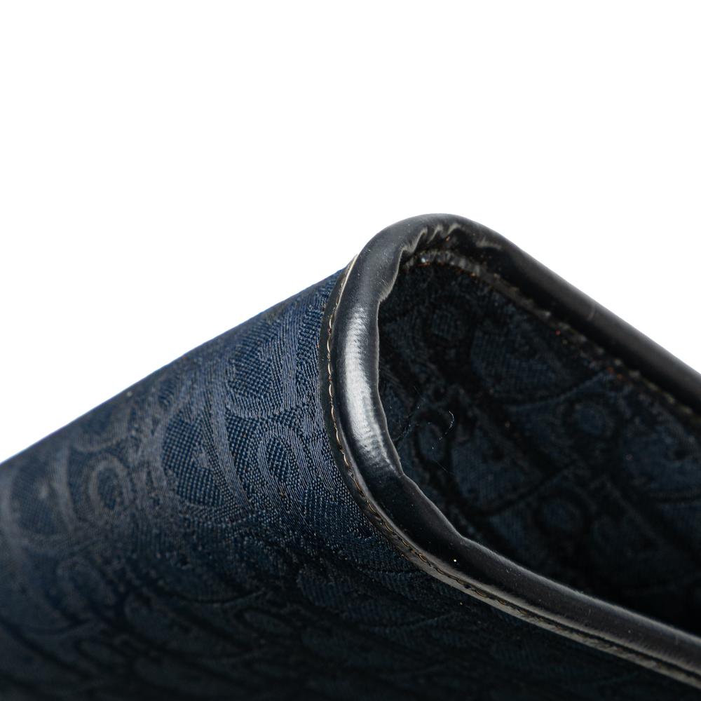 Christian Dior B Dior Blue Navy Canvas Fabric Oblique Chain Shoulder Bag France