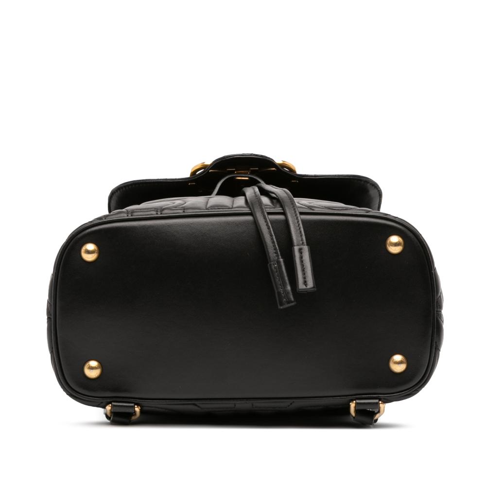 Ferragamo B Ferragamo Black Calf Leather Small Quilted Double Gancini Backpack Italy