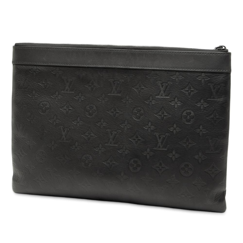 Louis Vuitton B Louis Vuitton Black Calf Leather Monogram Shadow Discovery Pochette Spain