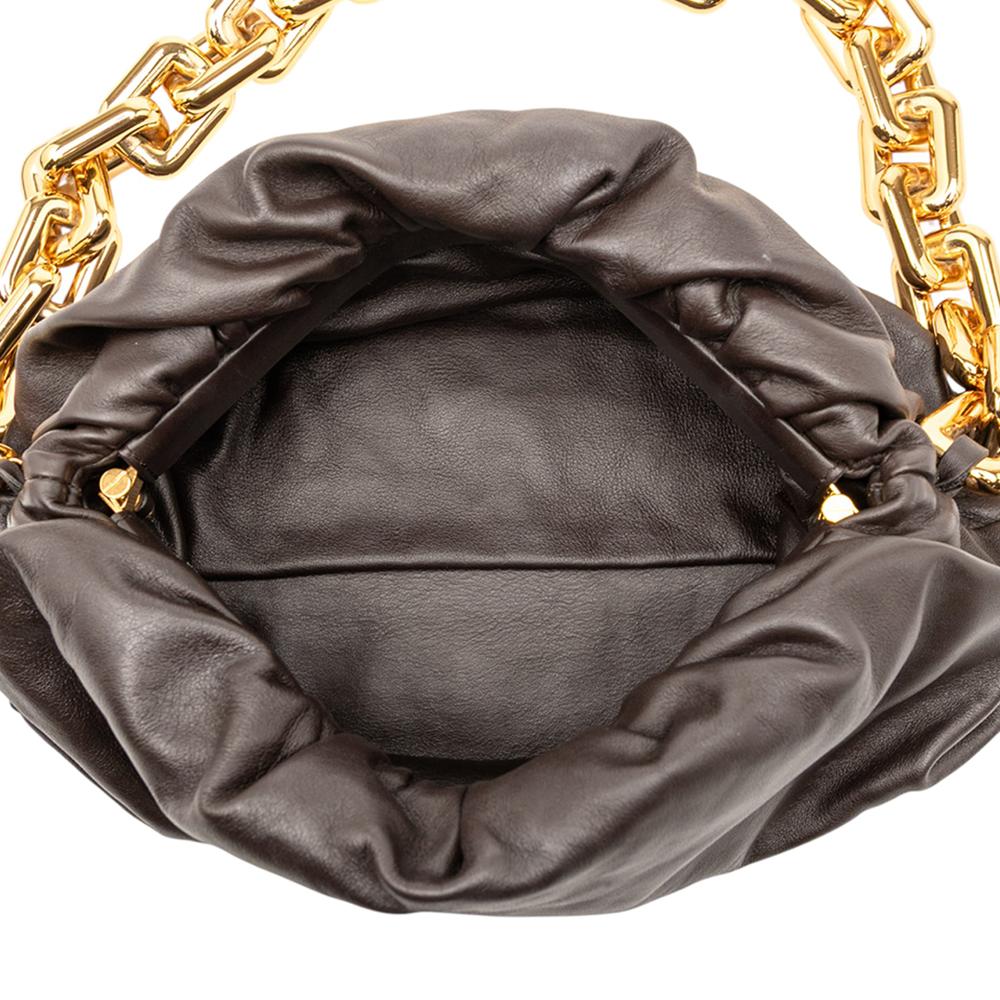 Bottega Veneta AB Bottega Veneta Brown Dark Brown Lambskin Leather Leather Lambskin Chain Pouch Italy