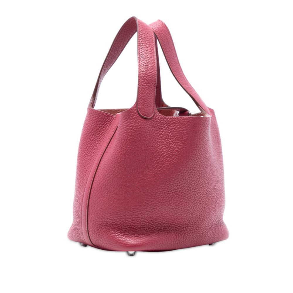 Hermès AB Hermès Red Dark Red Calf Leather Clemence Picotin Lock 18 France