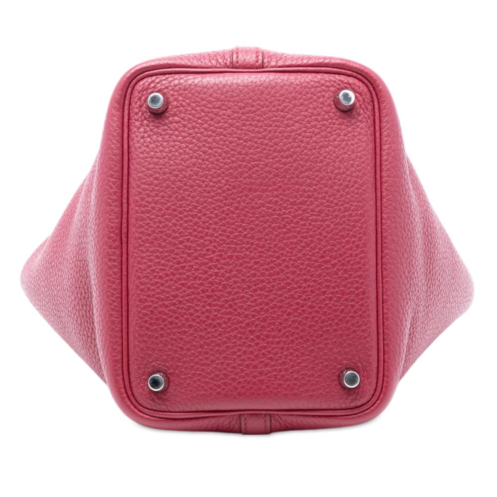 Hermès AB Hermès Red Dark Red Calf Leather Clemence Picotin Lock 18 France