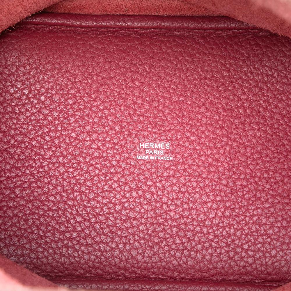 Hermès AB Hermès Red Dark Red Calf Leather Clemence Picotin Lock 18 France