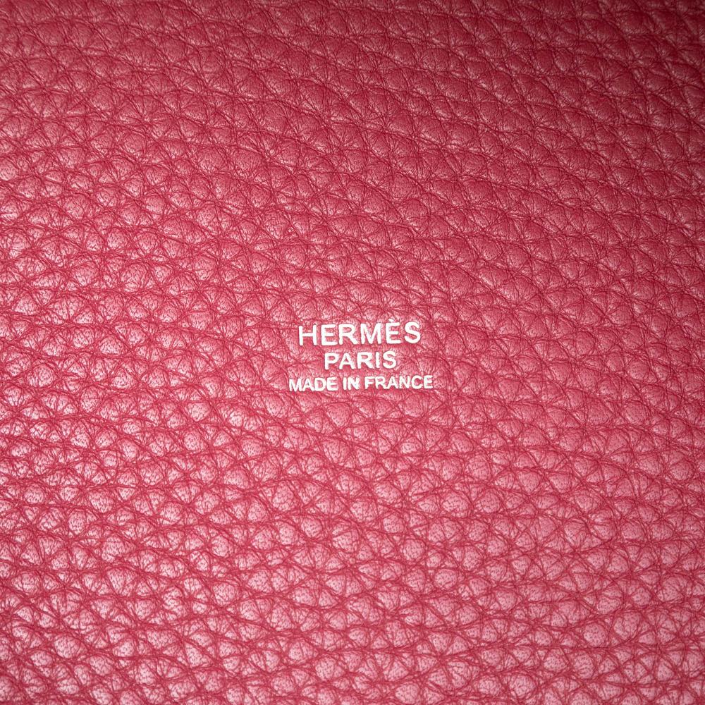 Hermès AB Hermès Red Dark Red Calf Leather Clemence Picotin Lock 18 France