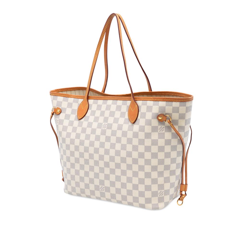 Louis Vuitton B Louis Vuitton White Damier Canvas Fabric Damier Azur Neverfull MM France