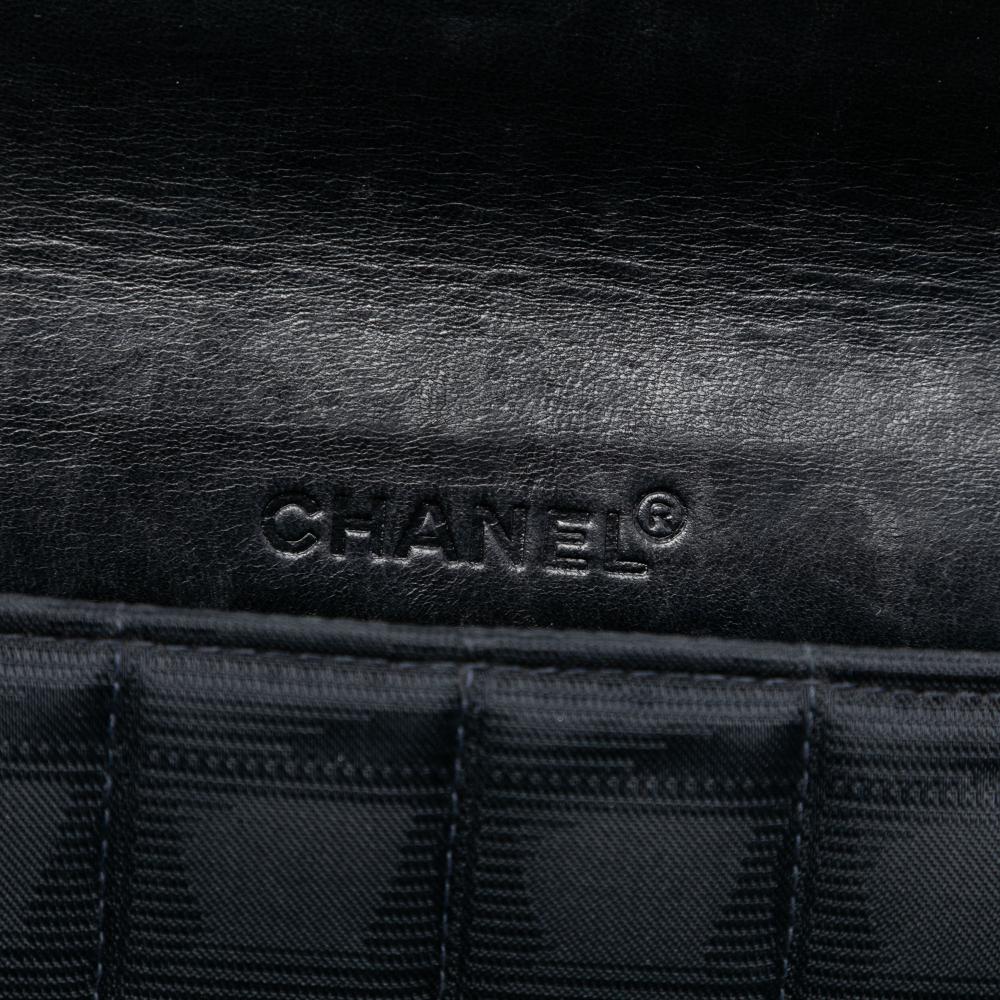 Chanel AB Chanel Black Nylon Fabric New Travel Line East West Flap France