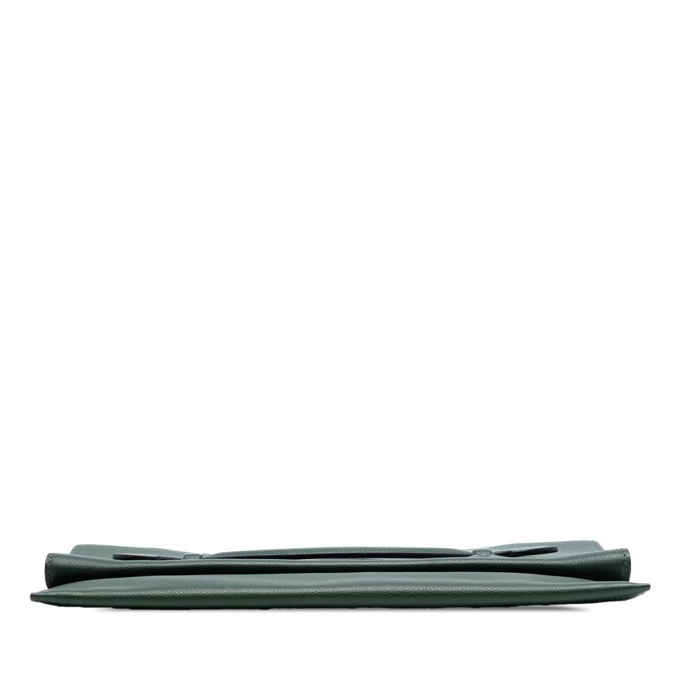 Hermès AB Hermès Green Dark Green Calf Leather Evercolor Pliplat Clutch France
