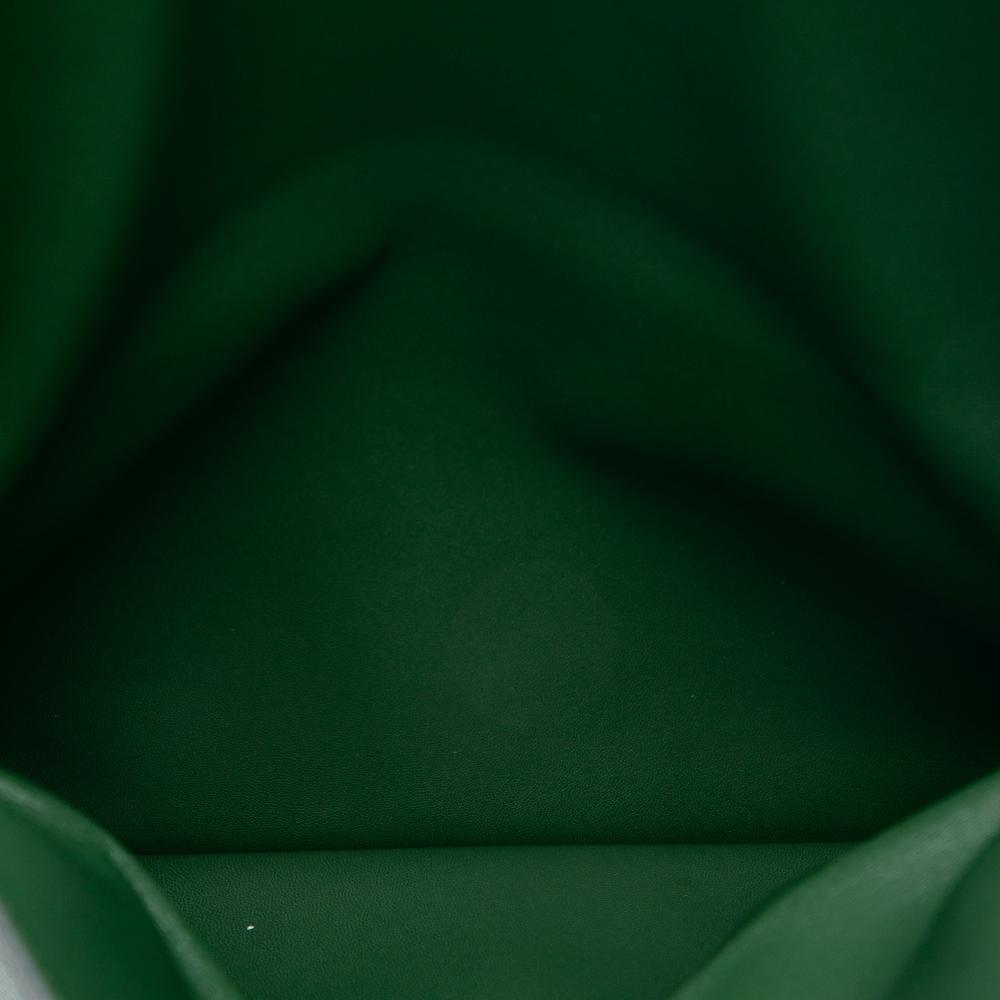 Hermès AB Hermès Green Dark Green Calf Leather Evercolor Pliplat Clutch France
