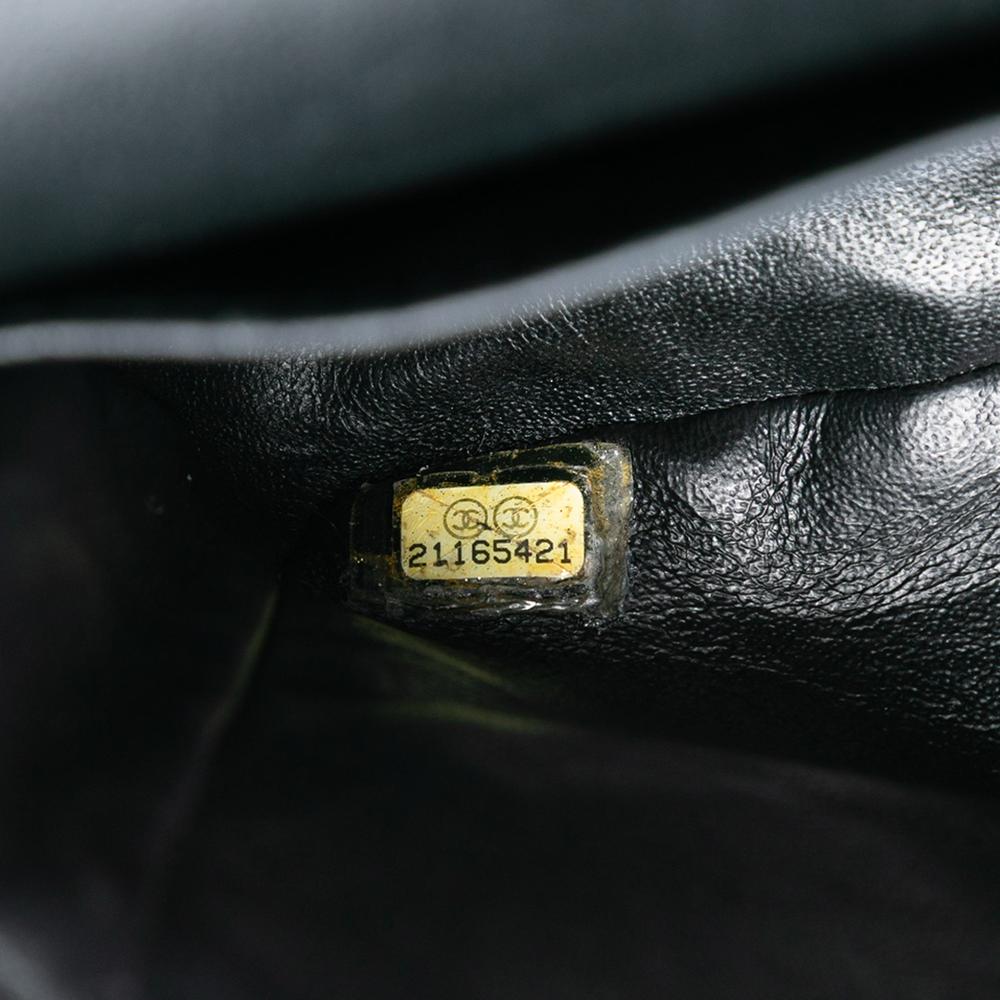 Chanel AB Chanel Black Patent Leather Leather Medium Classic Chevron Patent Double Flap France