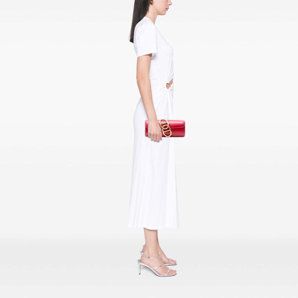 Hermès AB Hermès Red Calf Leather Tadelakt Egee Clutch France