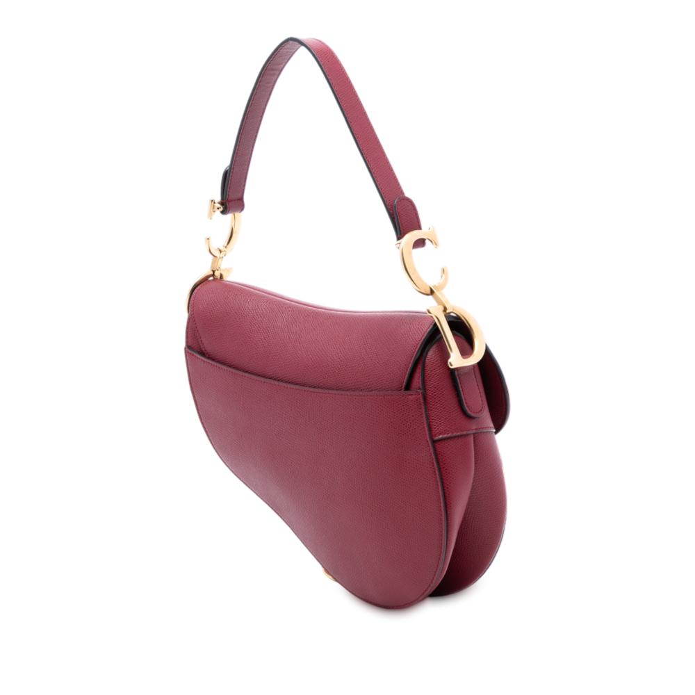 Christian Dior AB Dior Red Dark Red Calf Leather Grained skin Saddle Bag Italy