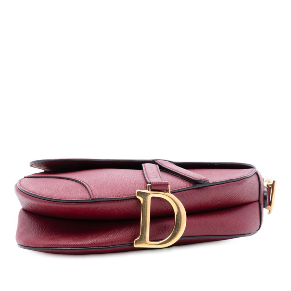 Christian Dior AB Dior Red Dark Red Calf Leather Grained skin Saddle Bag Italy