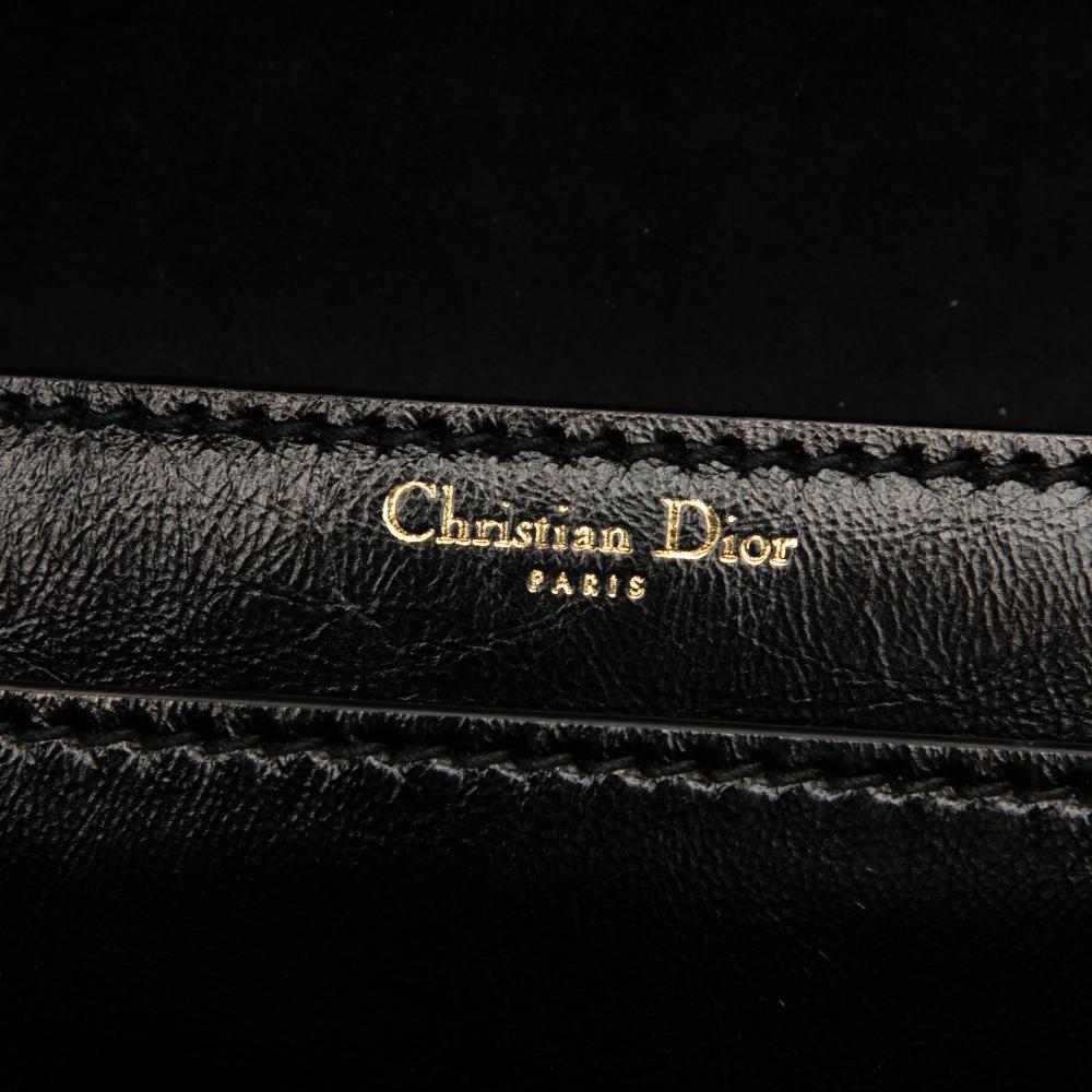Christian Dior B Dior Black Calf Leather JAdior Chain Flap Italy