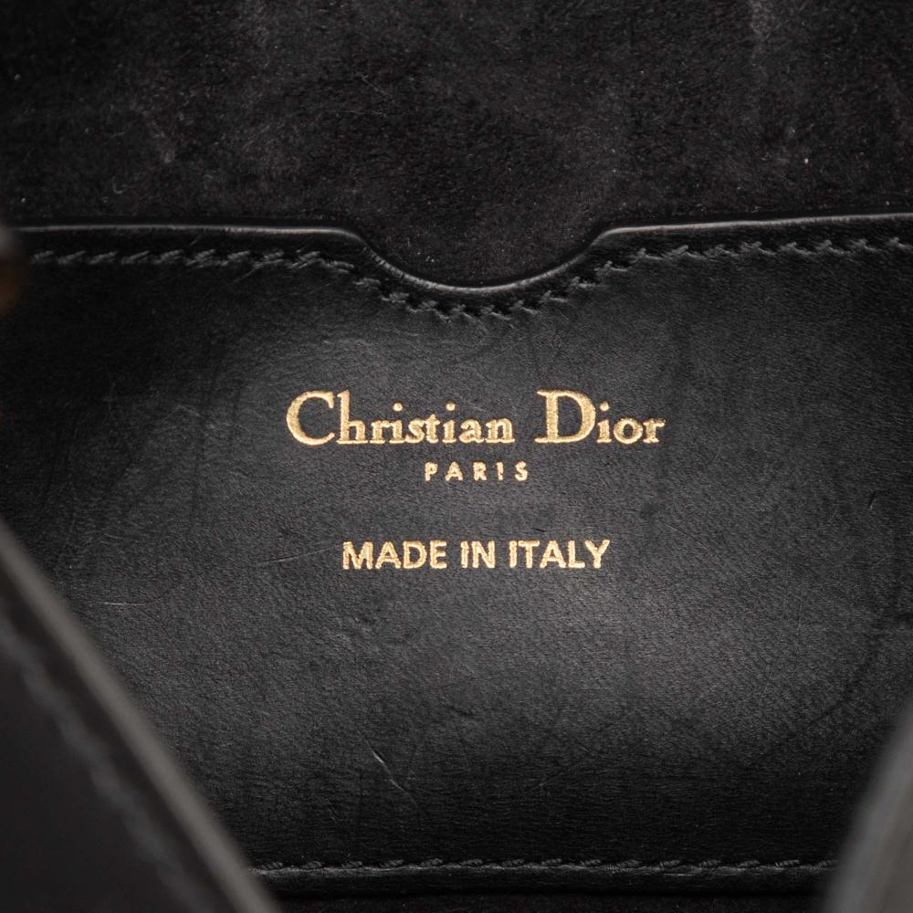 Christian Dior B Dior Black Calf Leather Mini D Bee Saddle Bag Italy