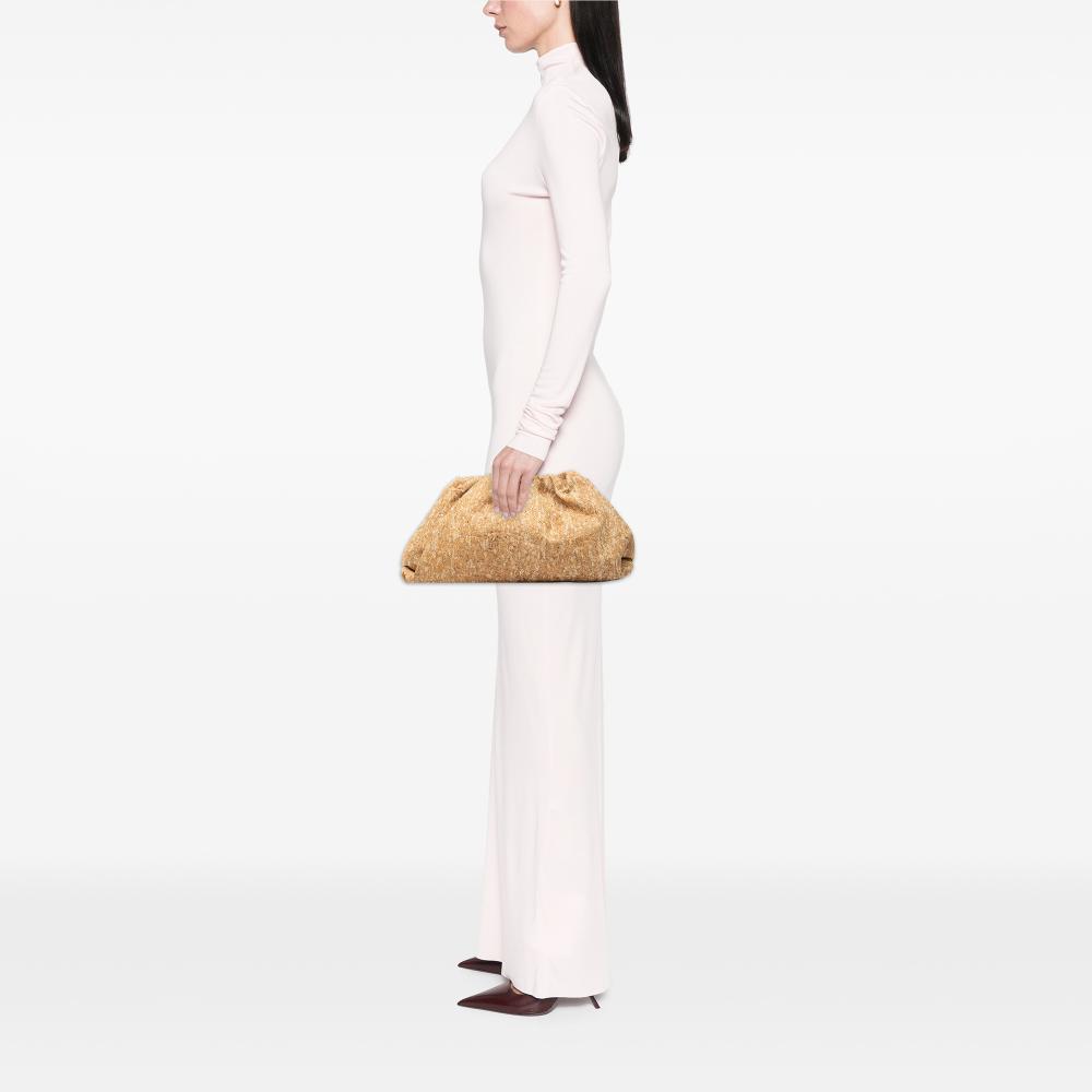 Bottega Veneta AB Bottega Veneta Brown Fiber Fabric Cork The Pouch Italy