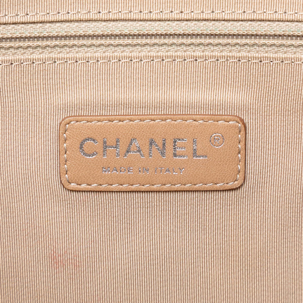 Chanel Expandable Tote Caviar Leather Matelassè Shoulder Bag Blue