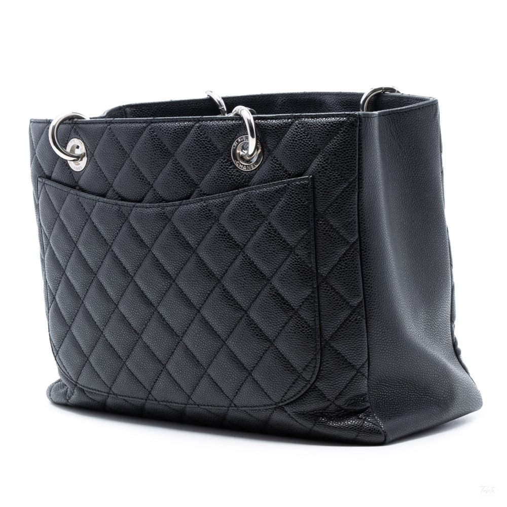 Chanel GST Quilted Caviar Leather Shopper Bag Black
