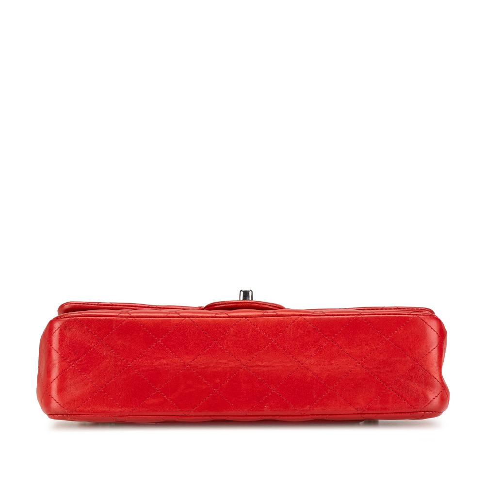 Chanel B Chanel Red Lambskin Leather Leather Medium Classic Lambskin Double Flap France