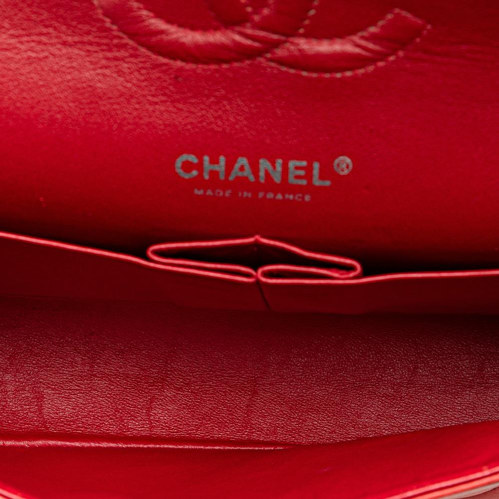 Chanel B Chanel Red Lambskin Leather Leather Medium Classic Lambskin Double Flap France