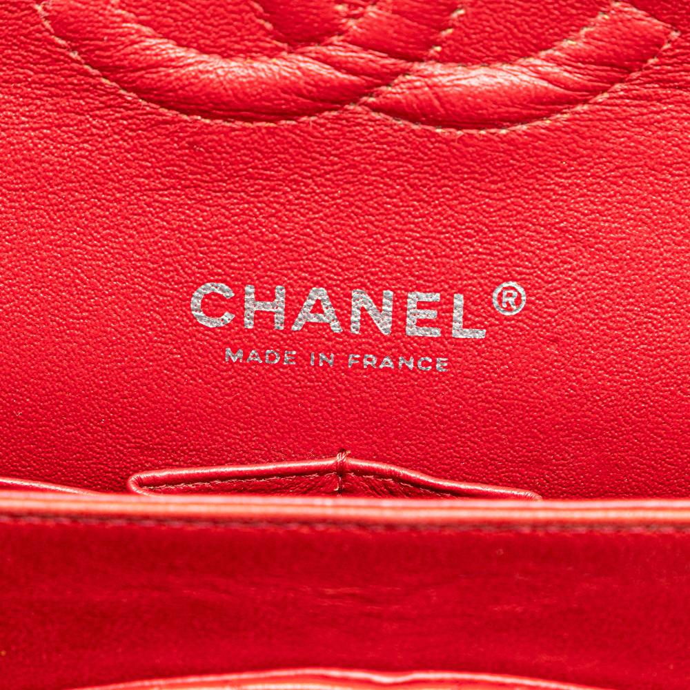 Chanel B Chanel Red Lambskin Leather Leather Medium Classic Lambskin Double Flap France