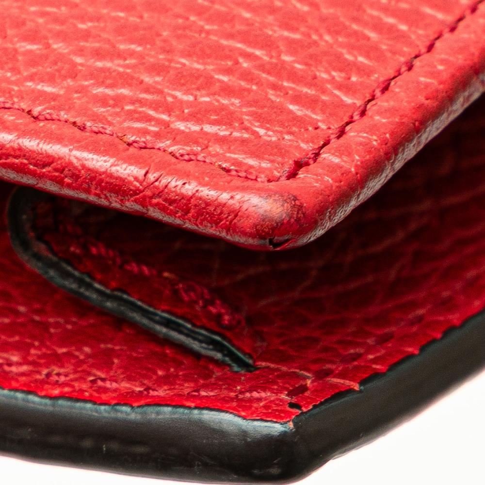 Gucci AB Gucci Red Calf Leather Interlocking G Dollar Wallet on Chain Italy