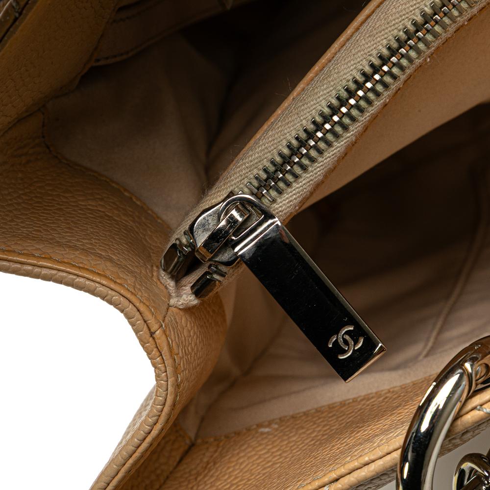 Chanel B Chanel Brown Light Beige Caviar Leather Leather Caviar Grand Shopping Tote Italy