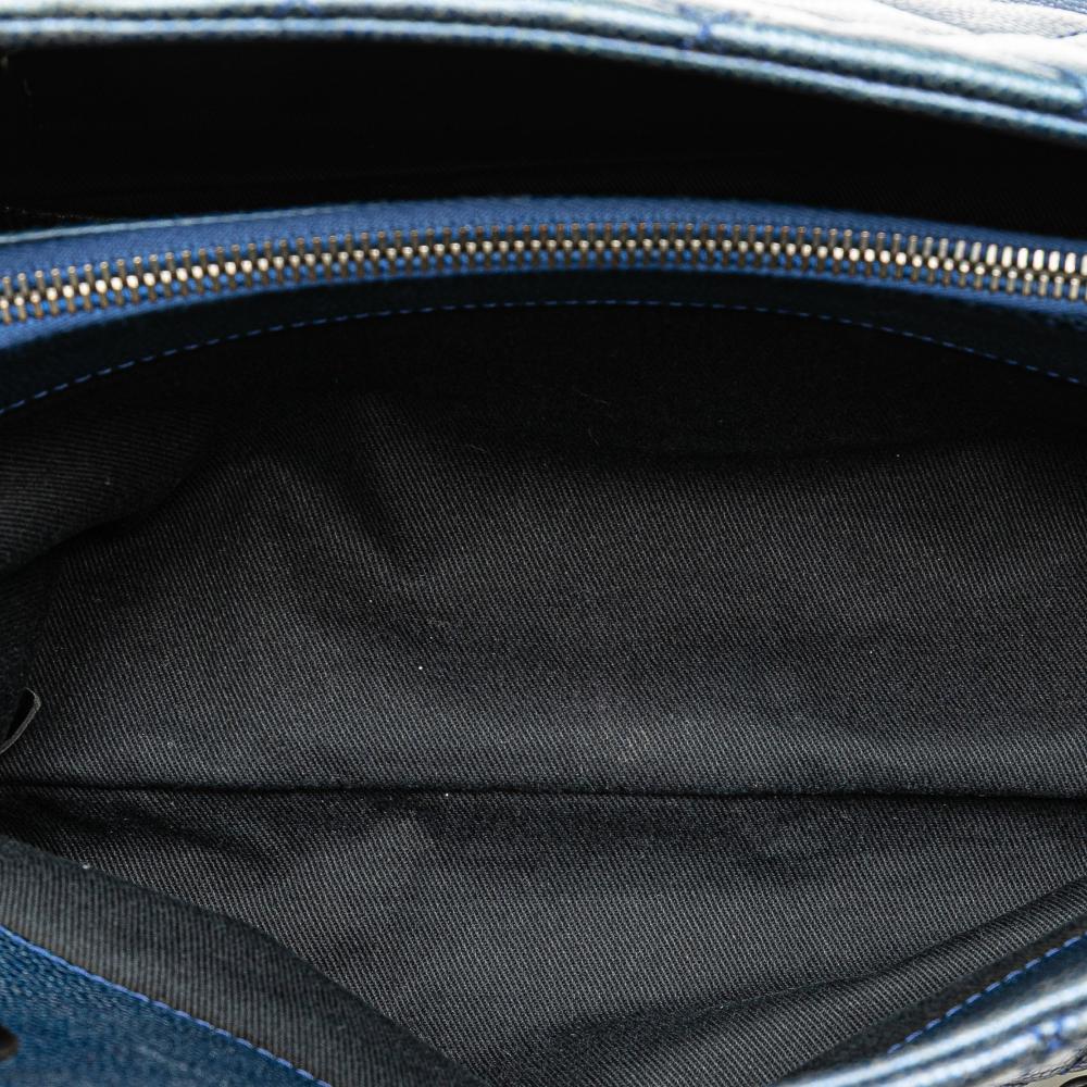 Chanel B Chanel Blue Dark Blue Caviar Leather Leather Quilted Iridescent Caviar Chic Shopping Tote Italy