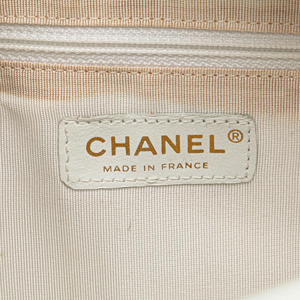 Chanel B Chanel White Caviar Leather Leather CC Quilted Caviar Bowling Bag France