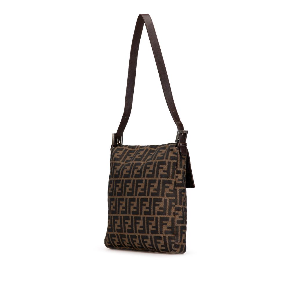 Fendi B Fendi Brown Canvas Fabric Zucca Shoulder Bag Italy
