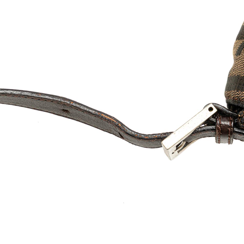 Fendi B Fendi Brown Canvas Fabric Zucca Shoulder Bag Italy