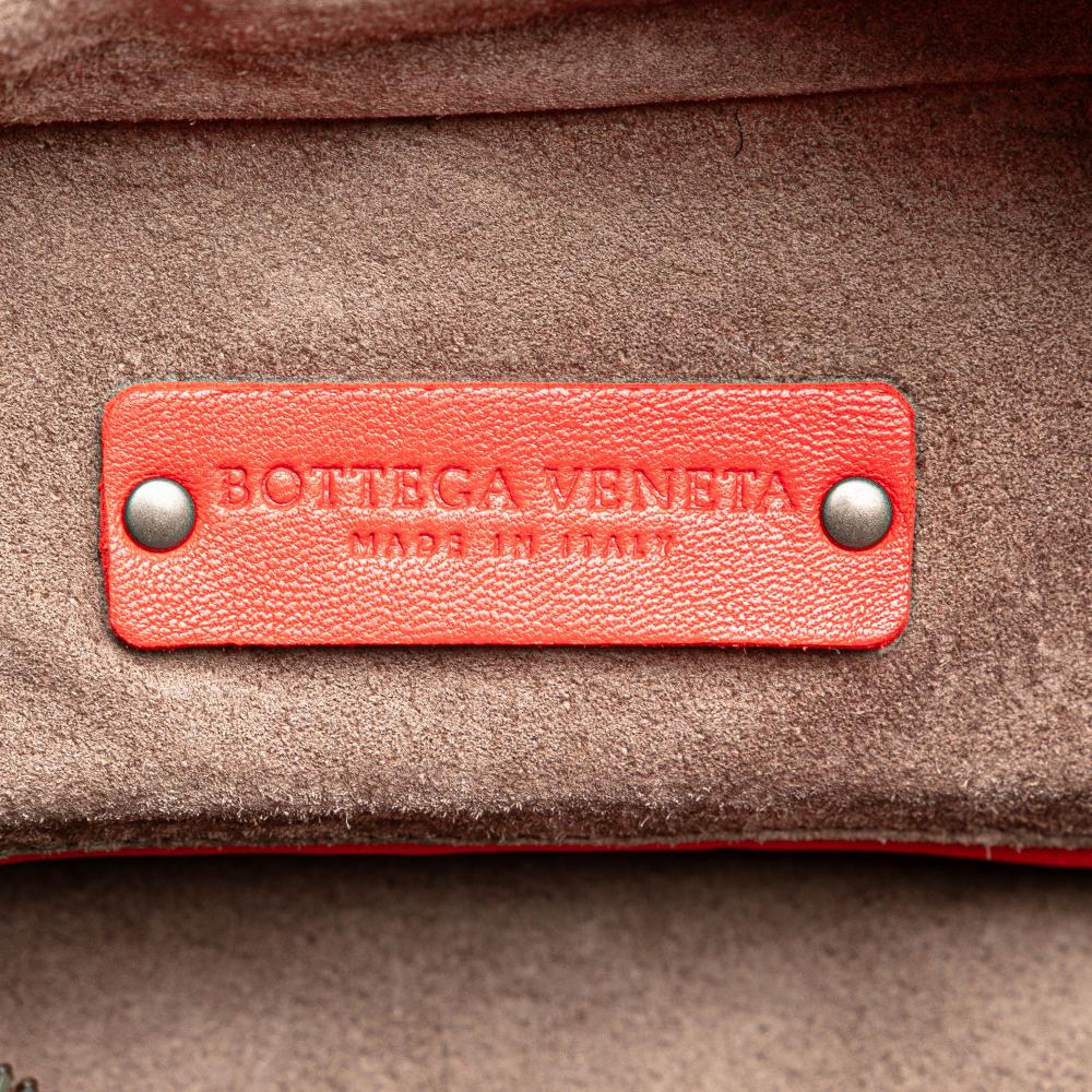 Bottega Veneta B Bottega Veneta Red Nappa Leather Leather Nappa Intrecciato Brick Tote Italy