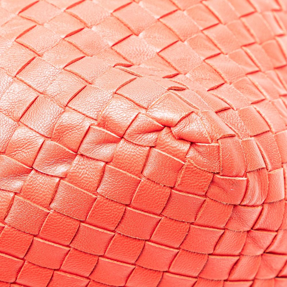 Bottega Veneta B Bottega Veneta Red Nappa Leather Leather Nappa Intrecciato Brick Tote Italy