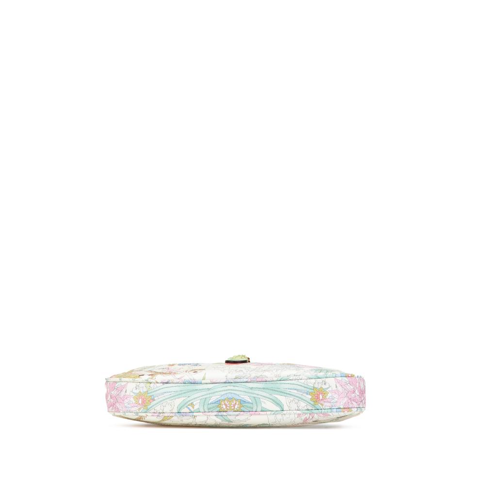 Gucci AB Gucci White Calf Leather Yuko Higuchi Small skin Floral Print Jackie 1961 Italy