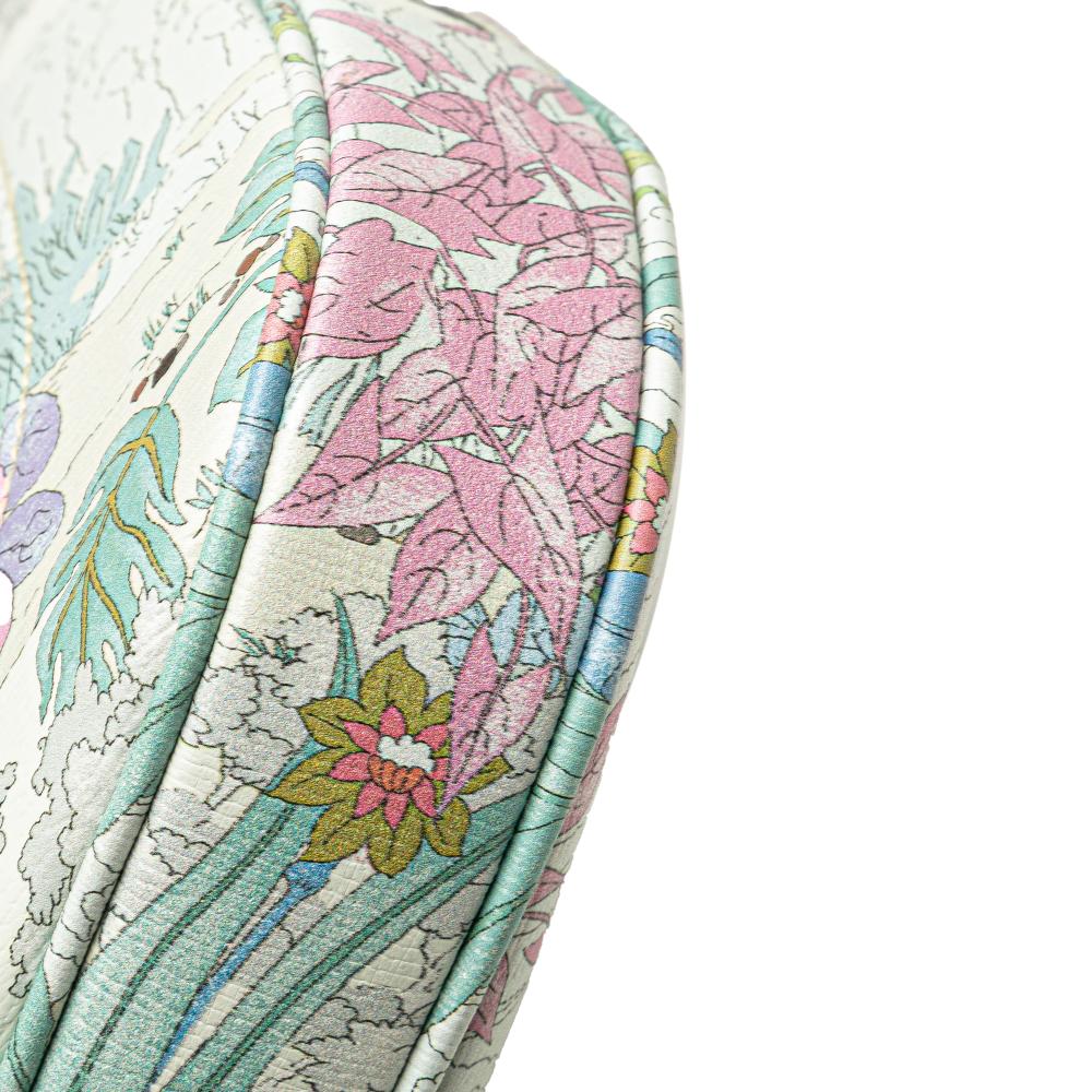 Gucci AB Gucci White Calf Leather Yuko Higuchi Small skin Floral Print Jackie 1961 Italy