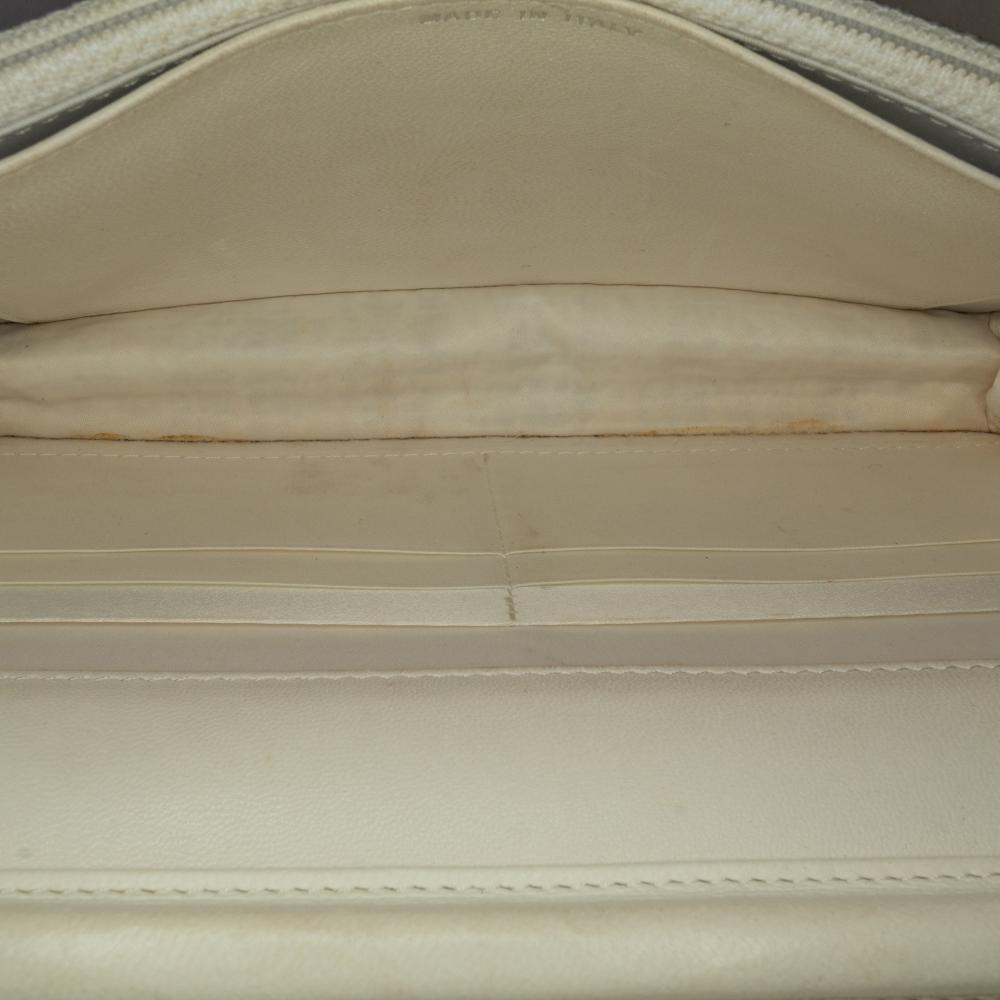 Chanel B Chanel Brown Beige Coated Canvas Fabric CC Coated Tweed Wallet On Chain Italy