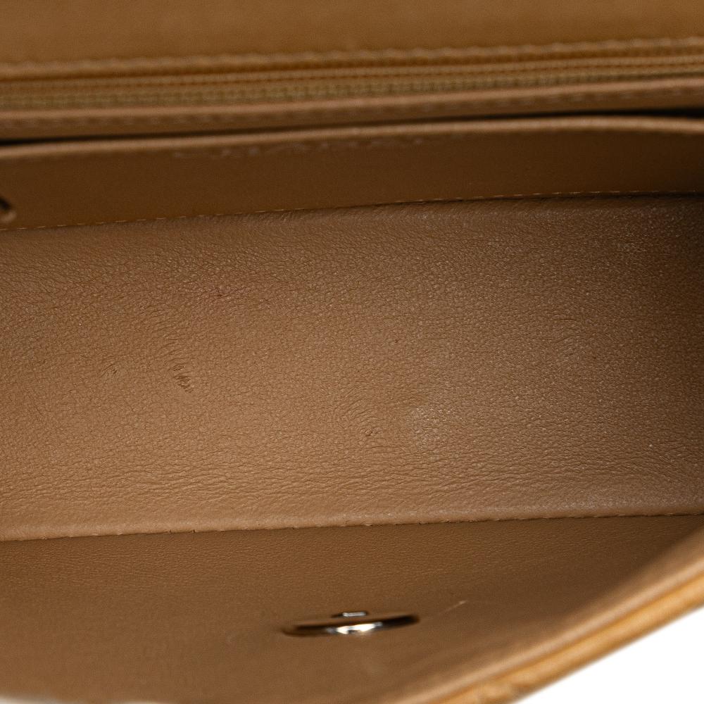 Chanel B Chanel Brown Caramel Lambskin Leather Leather Mini Square Classic Lambskin Single Flap France