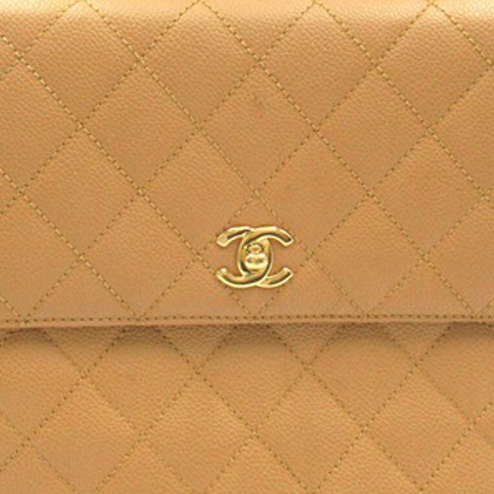 Chanel B Chanel Brown Light Brown Caviar Leather Leather Caviar Kelly Top Handle Bag Italy