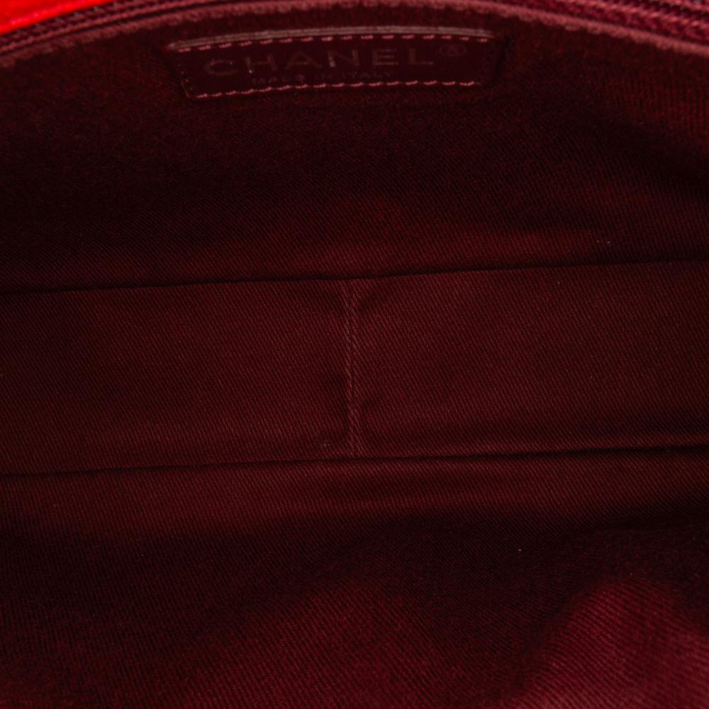 Chanel B Chanel Red Goatskin Leather Small Quilted Double Carry Waist Chain Flap Italy