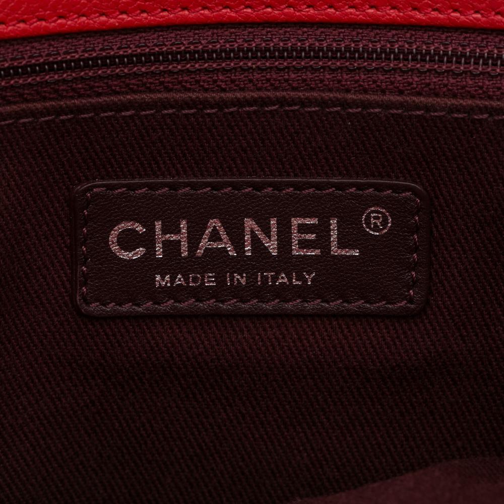 Chanel B Chanel Red Goatskin Leather Small Quilted Double Carry Waist Chain Flap Italy