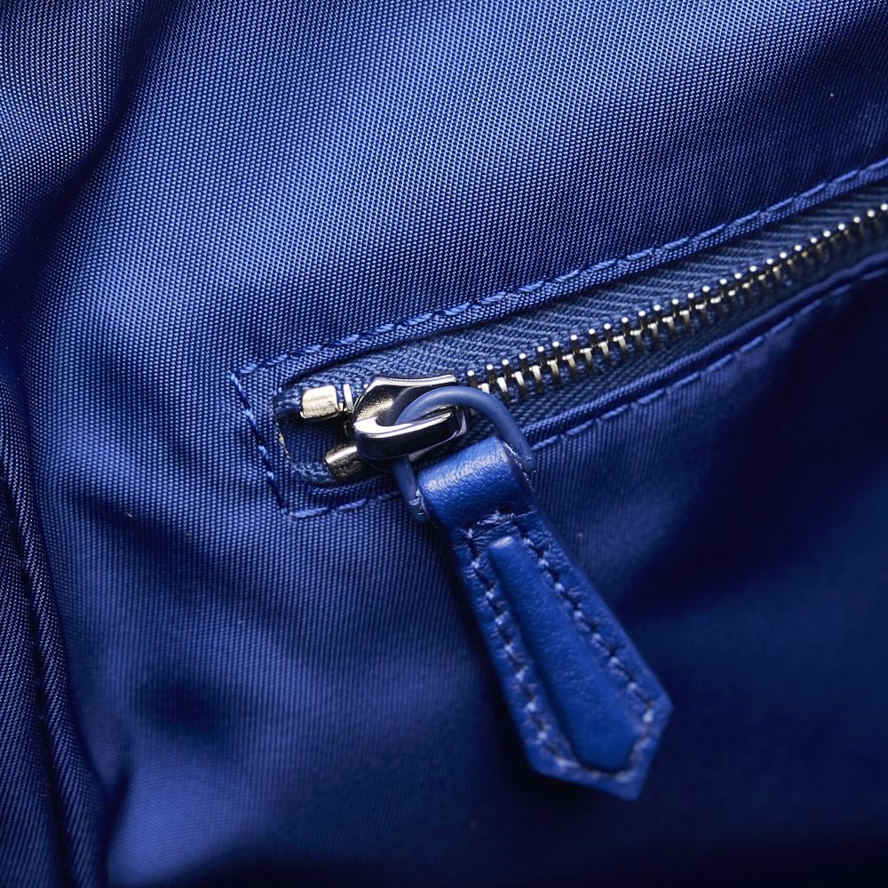 Fendi B Fendi Blue Nylon Fabric FF Lock Crossbody Italy