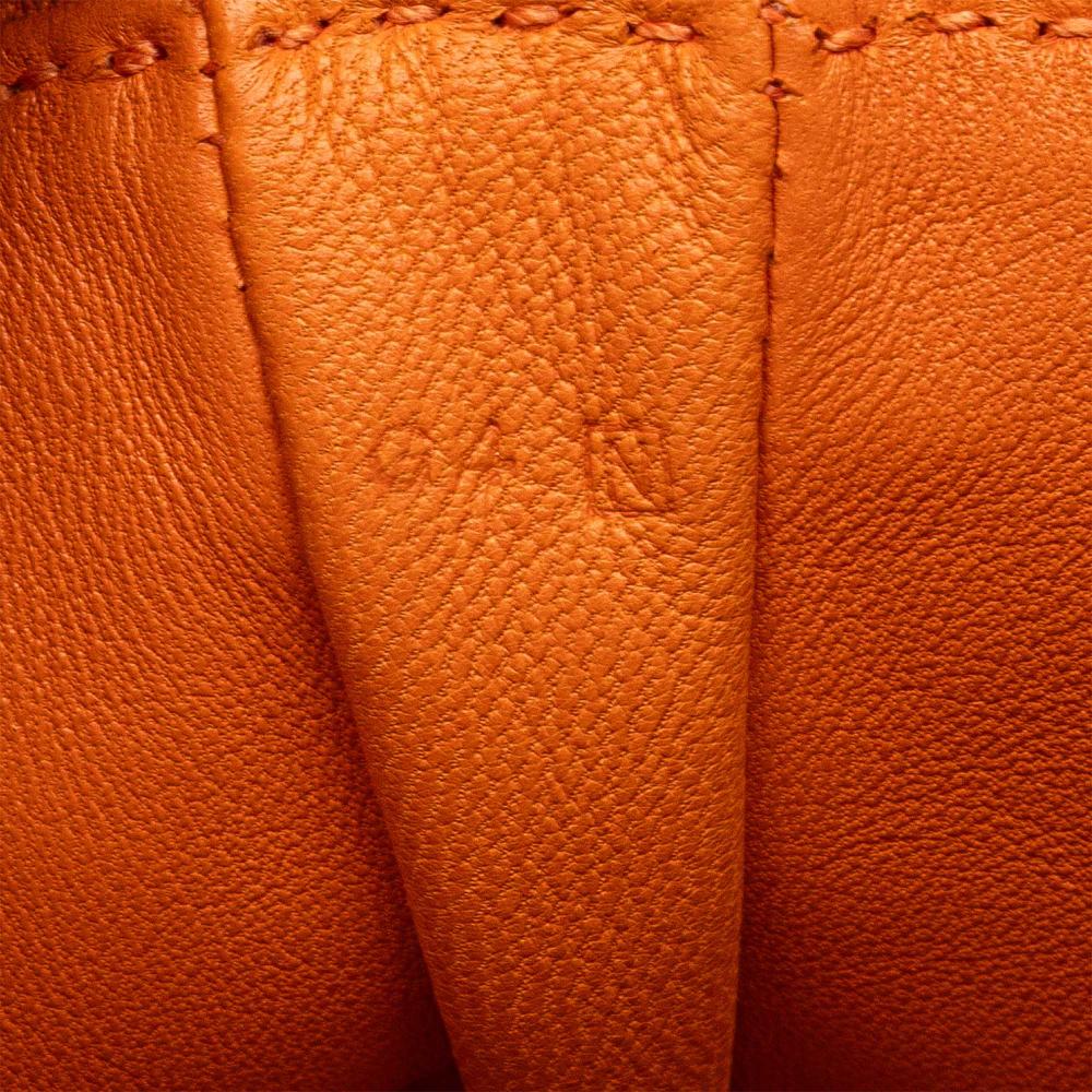 Hermès B Hermès Orange Lambskin Leather Leather Milo Clou de Selle Crossbody France