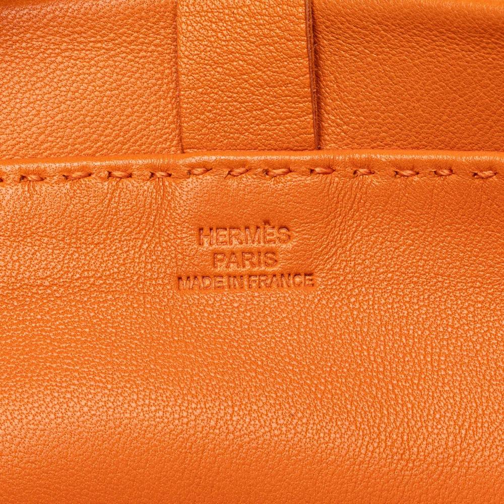 Hermès B Hermès Orange Lambskin Leather Leather Milo Clou de Selle Crossbody France