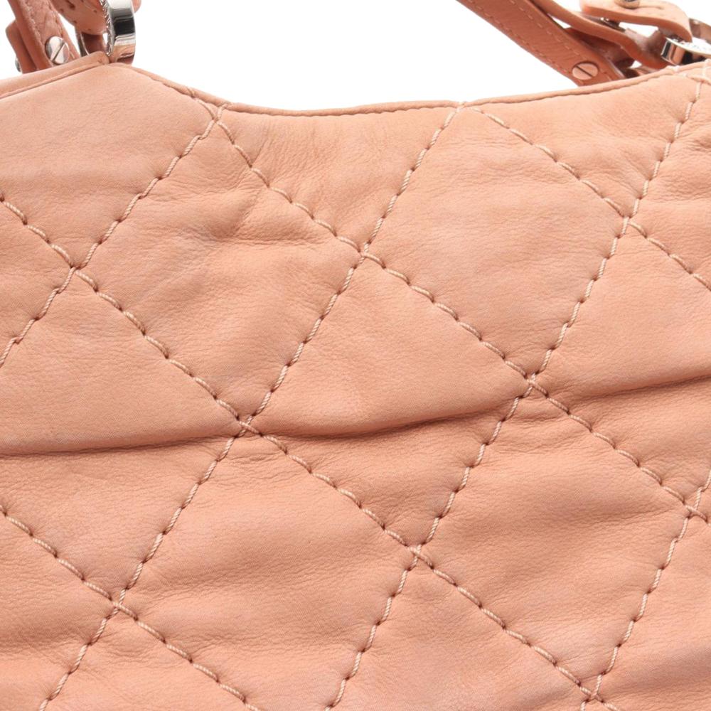 Chanel B Chanel Pink Suede Leather Large CC Quilted Sea Hit Tote France