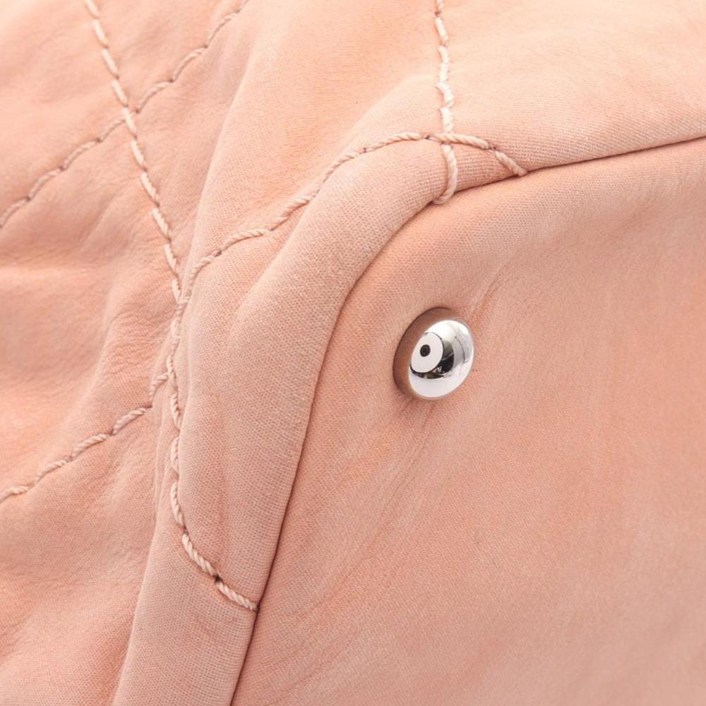 Chanel B Chanel Pink Suede Leather Large CC Quilted Sea Hit Tote France